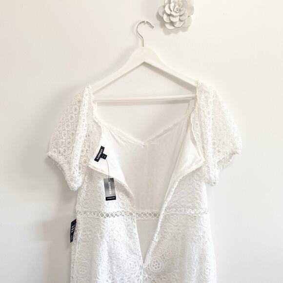 Express Lace Crochet Eyelet Midi Dress - Picture 10 of 14